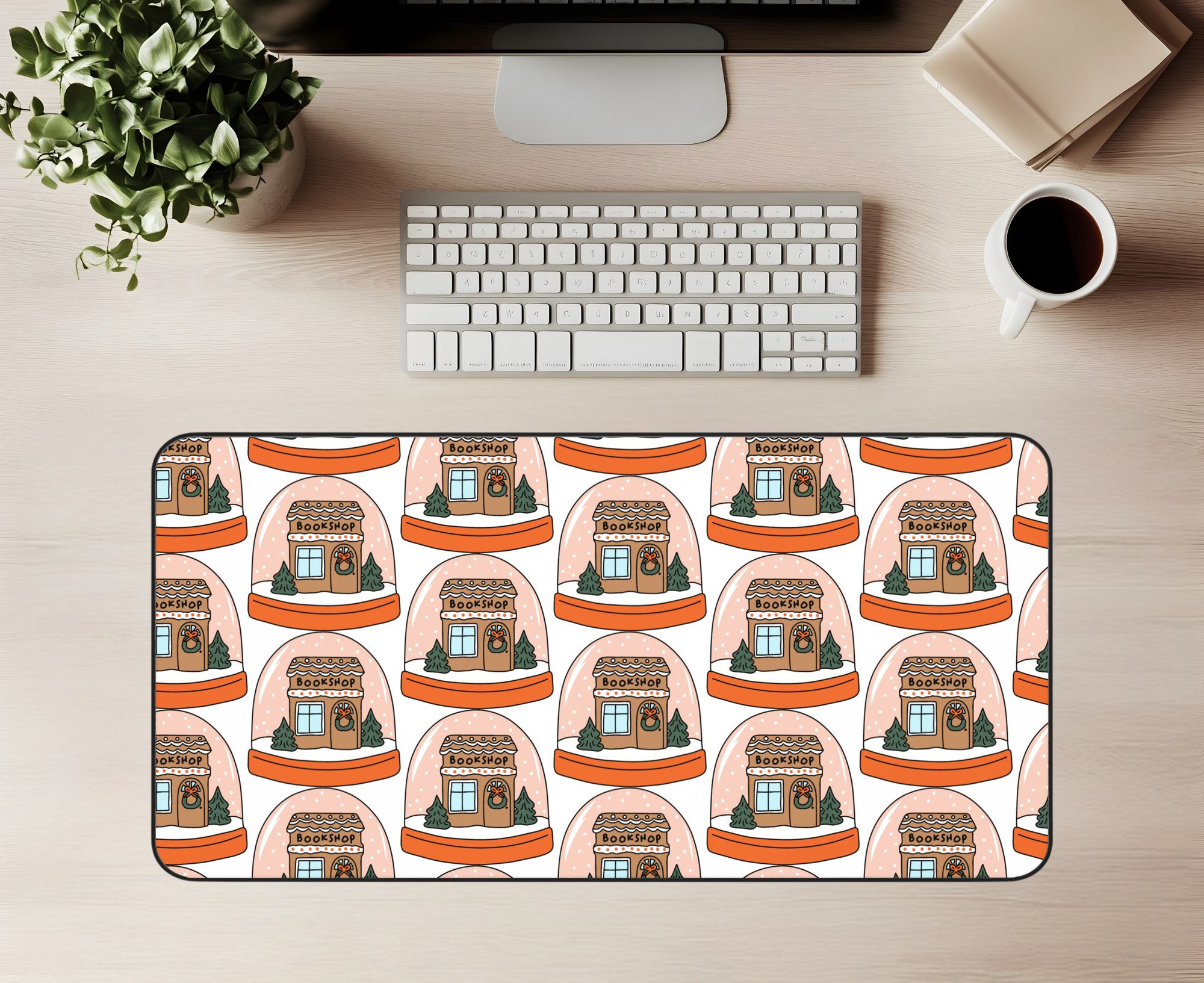 Cozy Bookshop Desk Mat| Book Lover Desk Mat