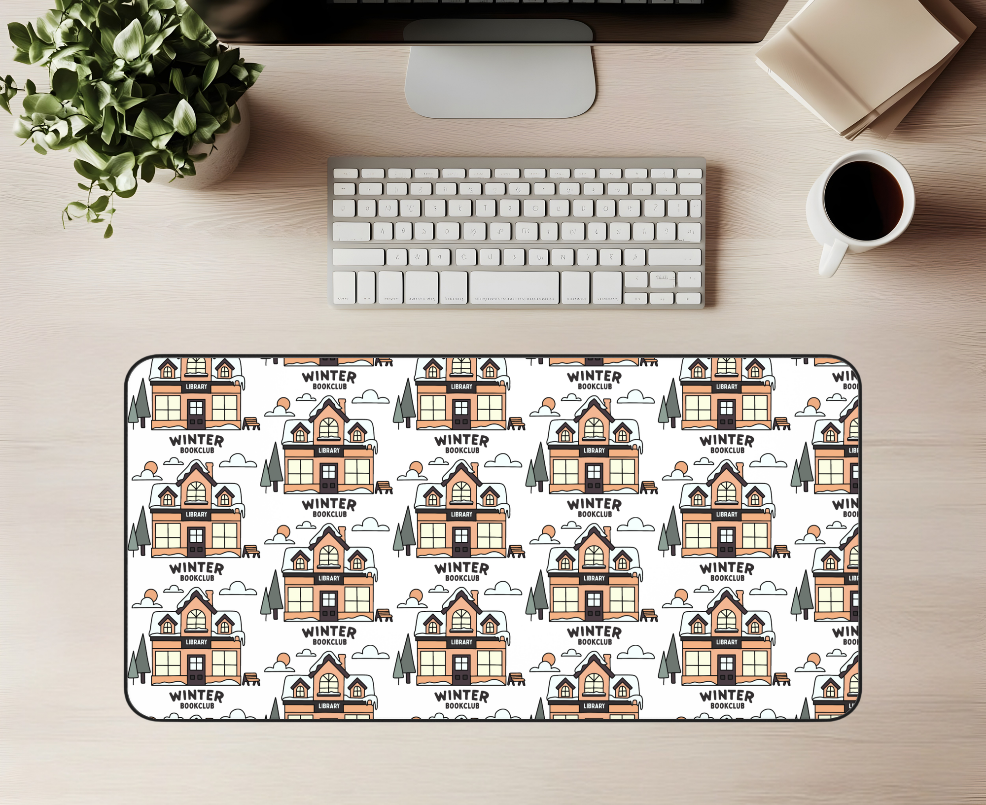Winter Book club Desk Mat | Winter Desk Mat