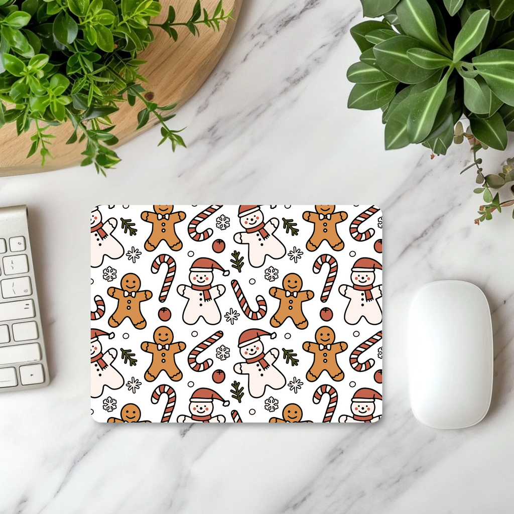 Gingerbread & Cheer Mouse Pad | Christmas Mouse Pad