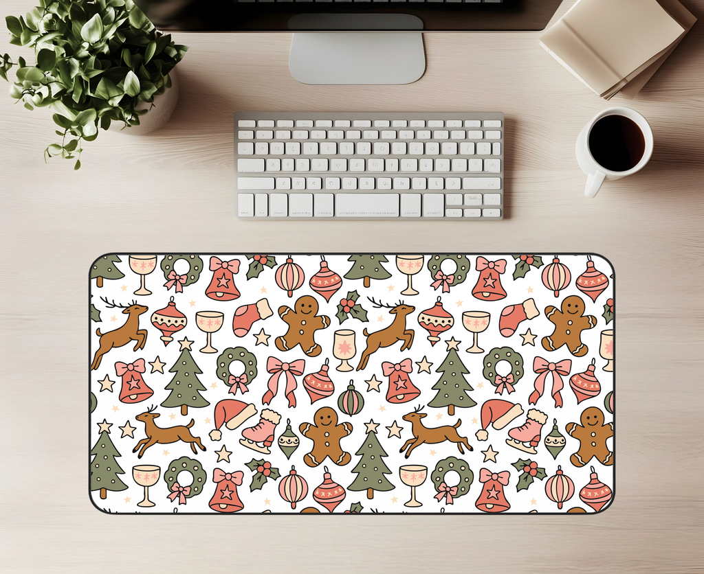 Merry & Bright Desk Mat| Christmas Desk Mat