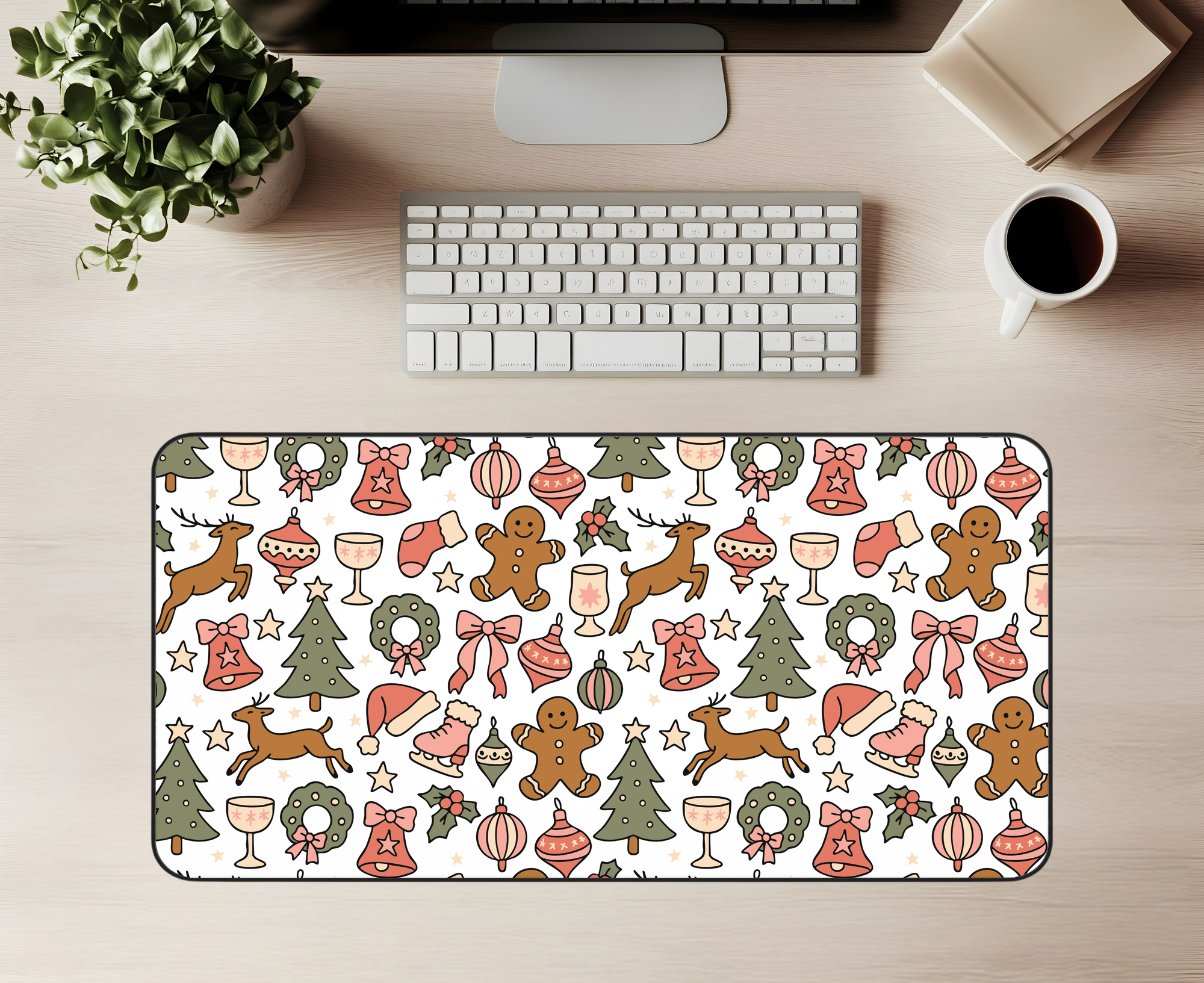 Merry & Bright Desk Mat| Christmas Desk Mat