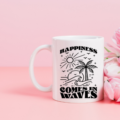 Happiness Comes in Waves - Ceramic Mug